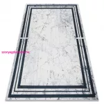 TOP! Kab. ANDRE 1023 mosható szőnyeg Márvány csúszásgátló - fekete / fehér 80x150 cm
