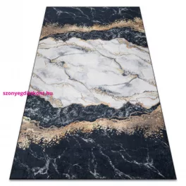   TOP! Kab. ANDRE 1124 mosható szőnyeg Márvány csúszásgátló - fekete 80x150 cm