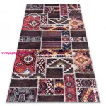 TOP! Kab. ANDRE 2305 mosható szőnyeg keleti patchwork csúszásgátló - bordó / barna 160x220 cm