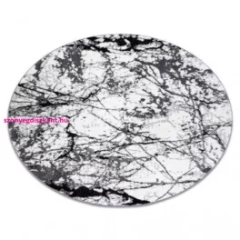   TOP! Kab. Modern COZY szőnyeg 8871 Kör, Marble, Márvány  - Structural két szintű gyapjú szürke kerék 100 cm