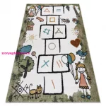 TOP! Kab. Szőnyeg FUN Hop gyerekeknek, ugróiskola, állatok zöld 140x190 cm